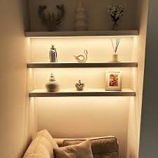 LED strips under shelves