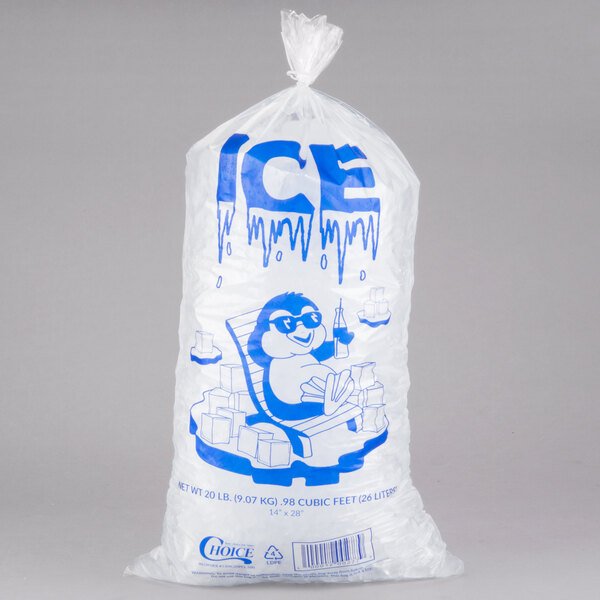 5 6 bags of ice 20 lbs each