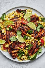 Fire Grilled Chicken Thighs with Charred Corn Salsa