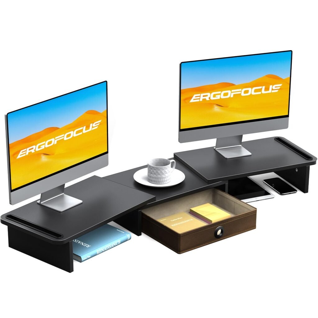 Posture Perfecting Monitor Stand with Organizer
