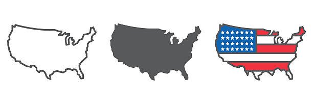 An illustration of a U.S. map styled with stars and stripes, featuring silhouettes of men moving westward across a Midwest-focused landscape at sunset, symbolizing the new American frontier in 2025.
