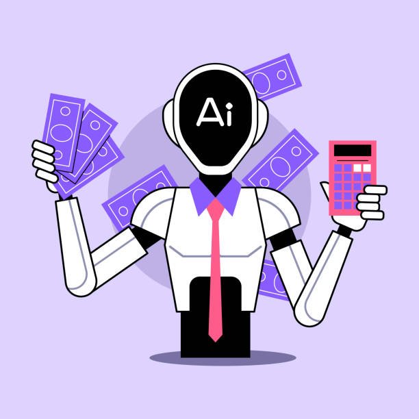 Illustration of a robot with a tie holding cash in one hand and a calculator in the other, symbolizing AI-driven financial success, alongside the title "Top 10 AI Tools to Make Money Online in 2025 (Guaranteed Profits for Smart Entrepreneurs)."