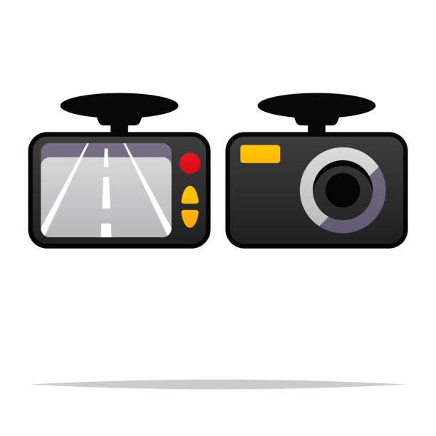 An illustrative icon showing the front and back of one of the top dash cams with built-in GPS for driving safety.