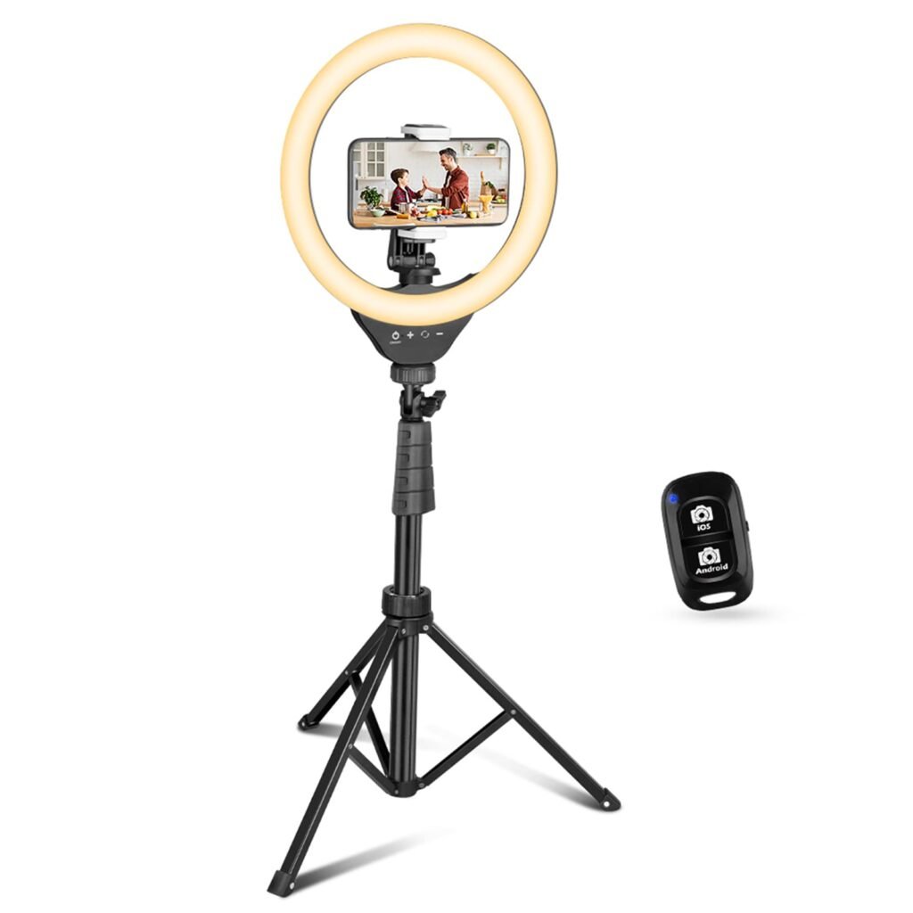 UBeesize 10 Selfie Ring Light with Tripod Stand