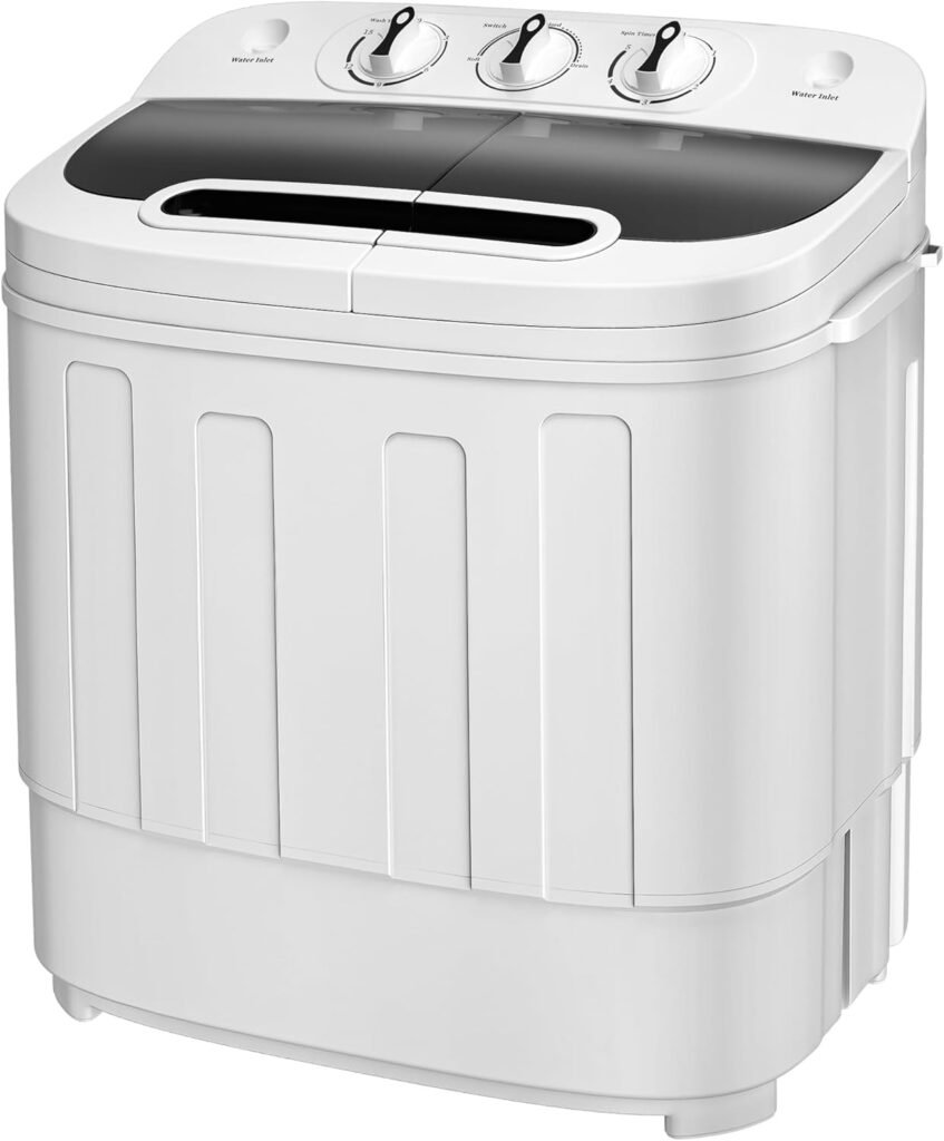 SUPER DEAL Compact Mini Twin Tub Washing Machine