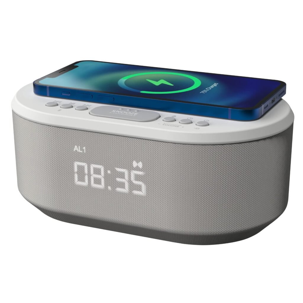 The i box Bedside Radio Alarm Clock with Wireless Charging