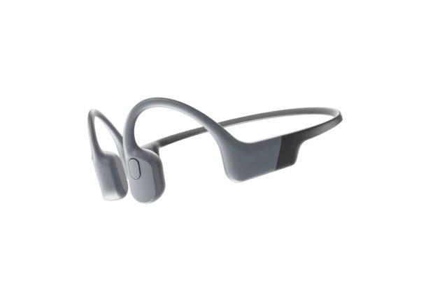 🤯 Bone Conduction Earbuds: The 5 Mind-Blowing & Safe Picks on Amazon Gray Shokz OpenRun Pro 2 bone conduction headphones, lightweight and flexible, shown from a three-quarter angle on a white background.