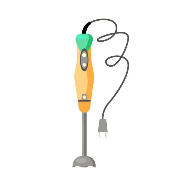 Electric Hand Blender cartoon illustration. Corded immersion blender for soups, smoothies, and sauces. Best kitchen tool for MindGearMen.