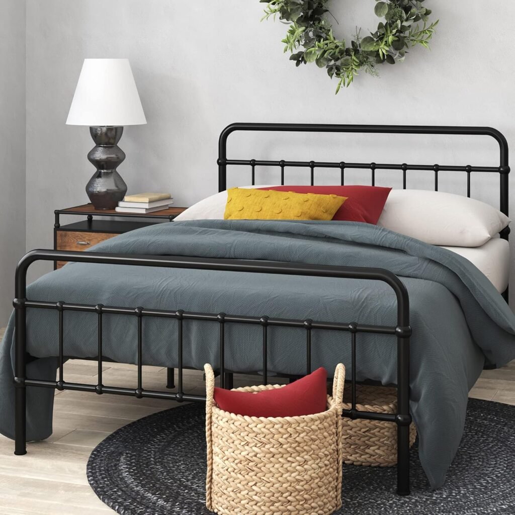 Zinus Florence Metal Platform Bed Frame with Headboard Compatibility