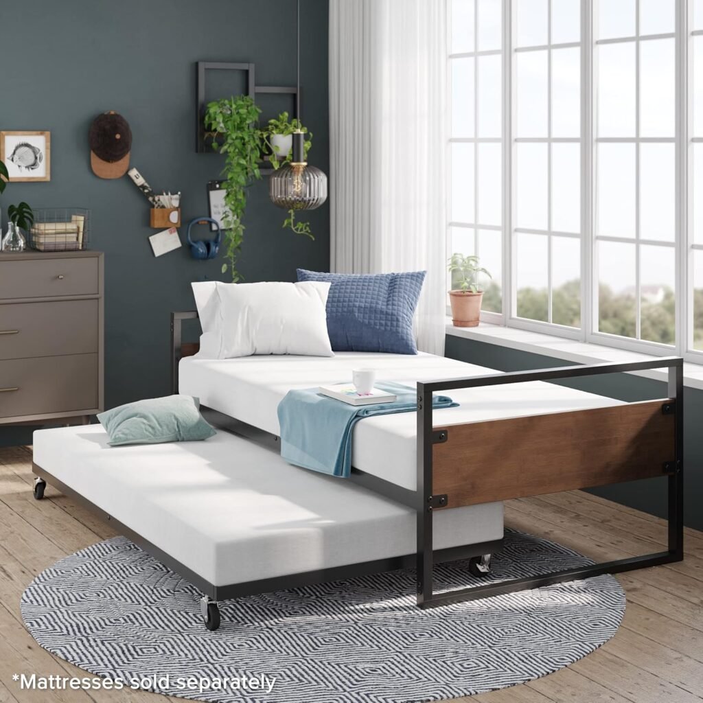 Zinus Suzanne Metal and Wood Platform Bed Frame